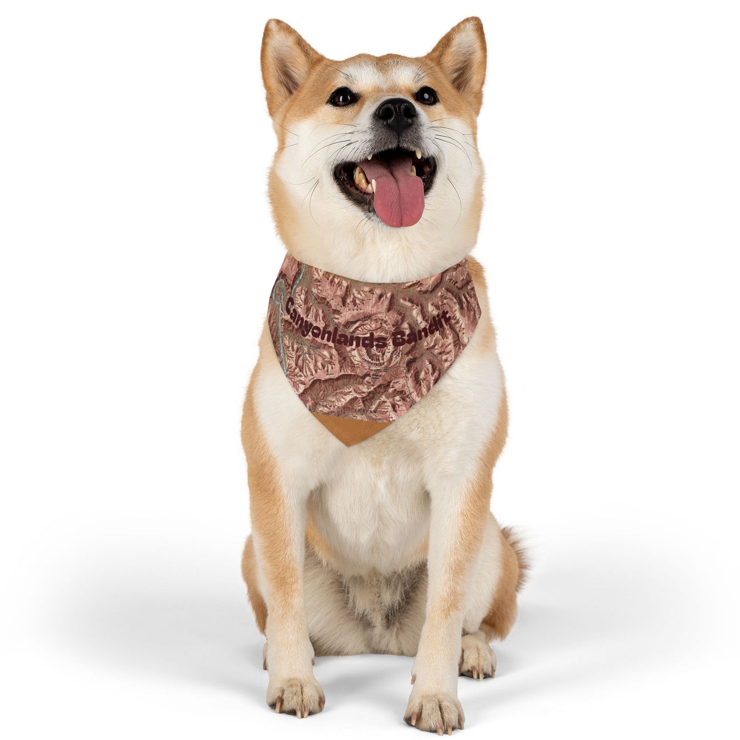 Canyonlands Relief Map Stylish Pet Bandana Collar - Perfect for Fashionable Fidos Customizable