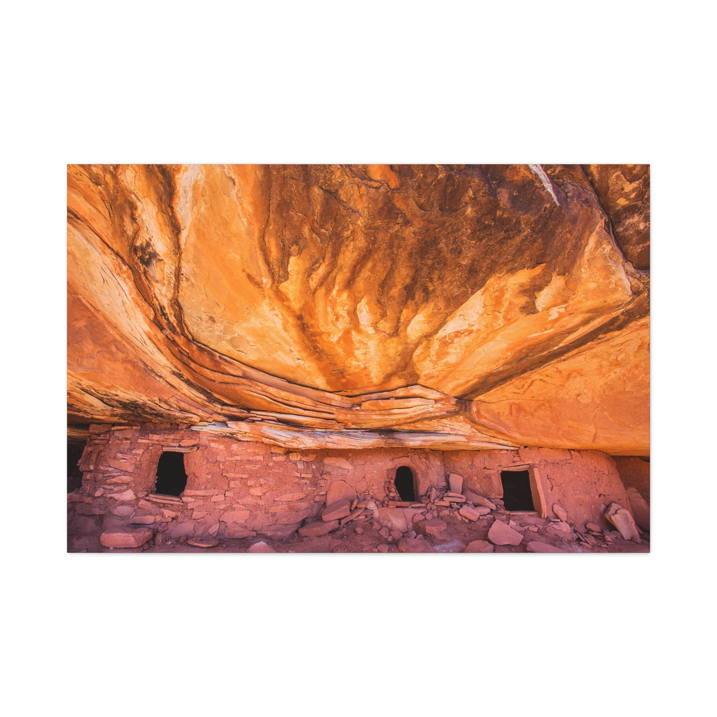 Stretched Matte Canvas Art - Vibrant Canyon Landscape Decor of House on Fire at Bears Ear National Monument