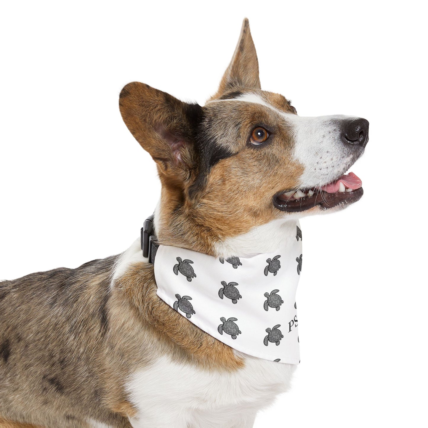 Black and White Turtle Tattoo Pet Bandana Collar | Fun Dog Accessory for Walks, Beach Days, Pet Parties, Summer Style, Unique Dog Gift