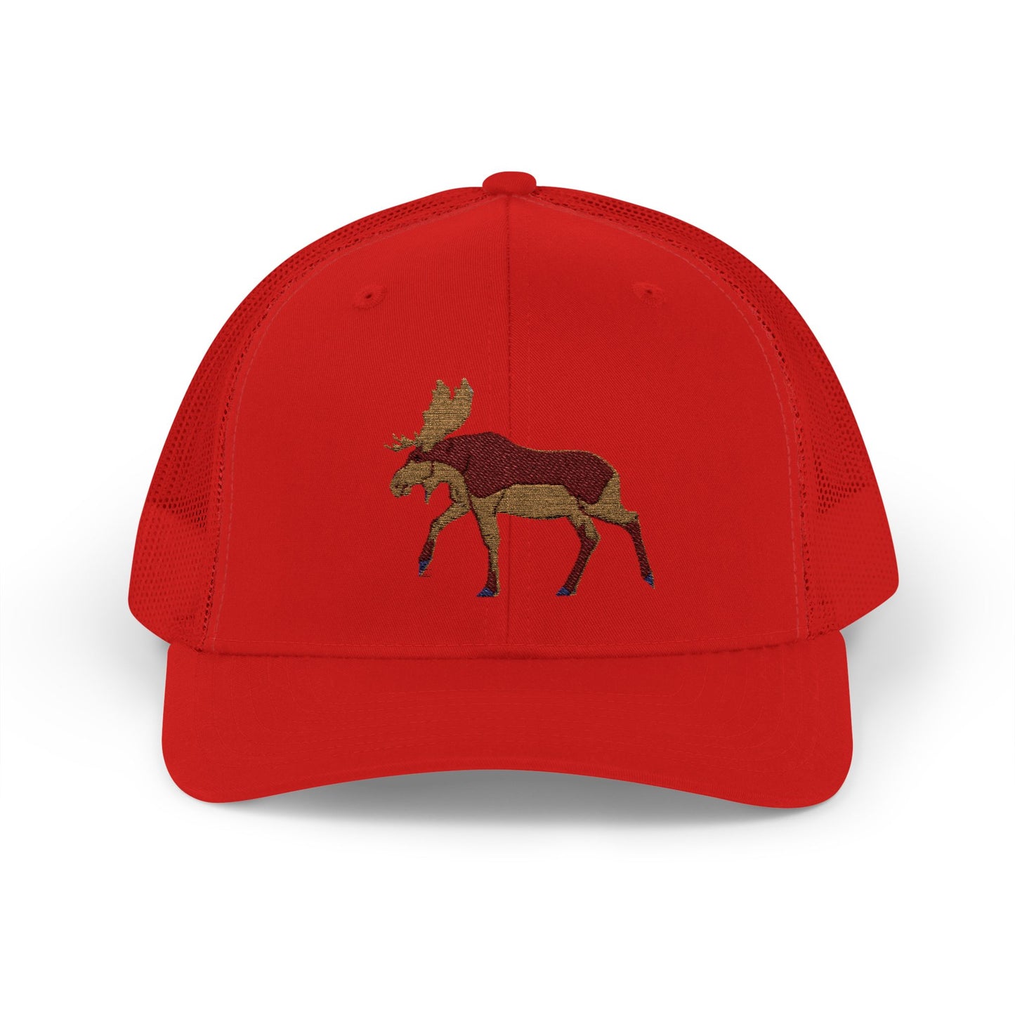 Embroiderded Moose Design Snapback Trucker Cap - Outdoor Style for Nature Lovers