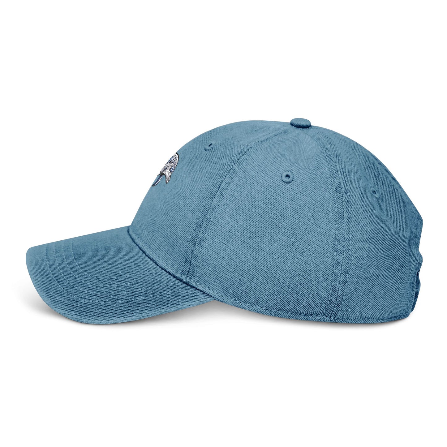 Colorful Embroidered Denim Hat with Tribal Dolphin | Stylish Casual Accessory, Dolphin Lover Gift, Summer Fashion, Unique Dad Hat