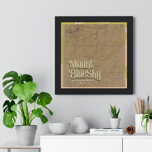 Vertical Map Poster - Mount Blue Sky Colorado Scenic By Way Topographic Art