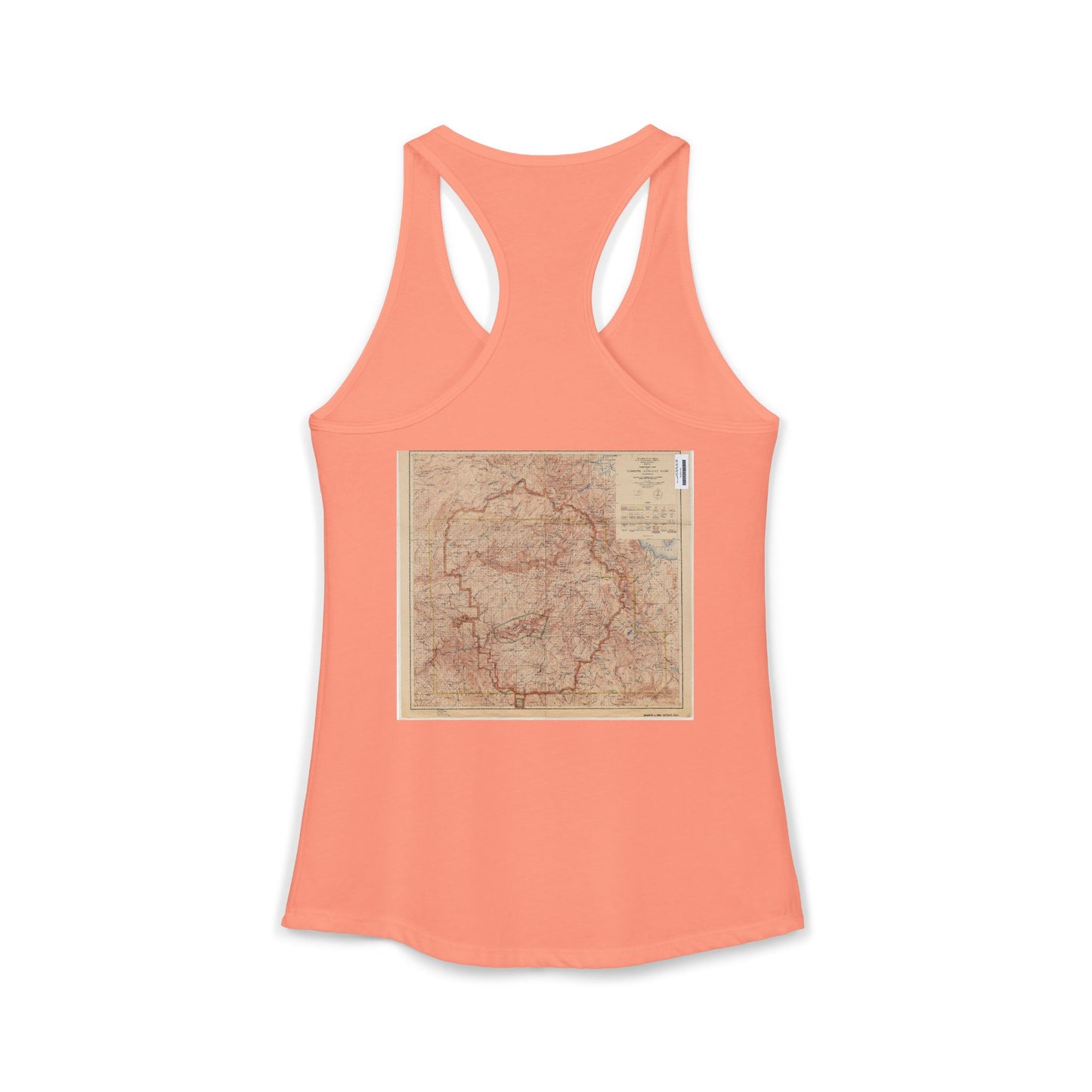 Women's Ideal Racerback Tank Yosemite National Park Topographic Map
