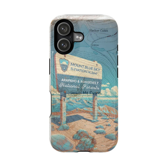 Magnetic Impact-Resistant Cases Mount Blue Sky formerly Mount Evans Colorado Topographic Map