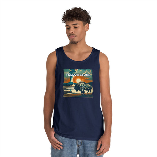 Yellowstone Adventure Unisex Cotton Tank Top - Nature Lover Gift, Outdoor Apparel, Travel Wear, Summer Top, Vacation Style