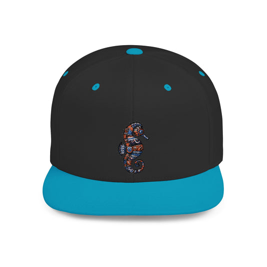 Snapback Cap Colorful Tribal Seahorse Embroidery Beach Adventure Scuba Diving