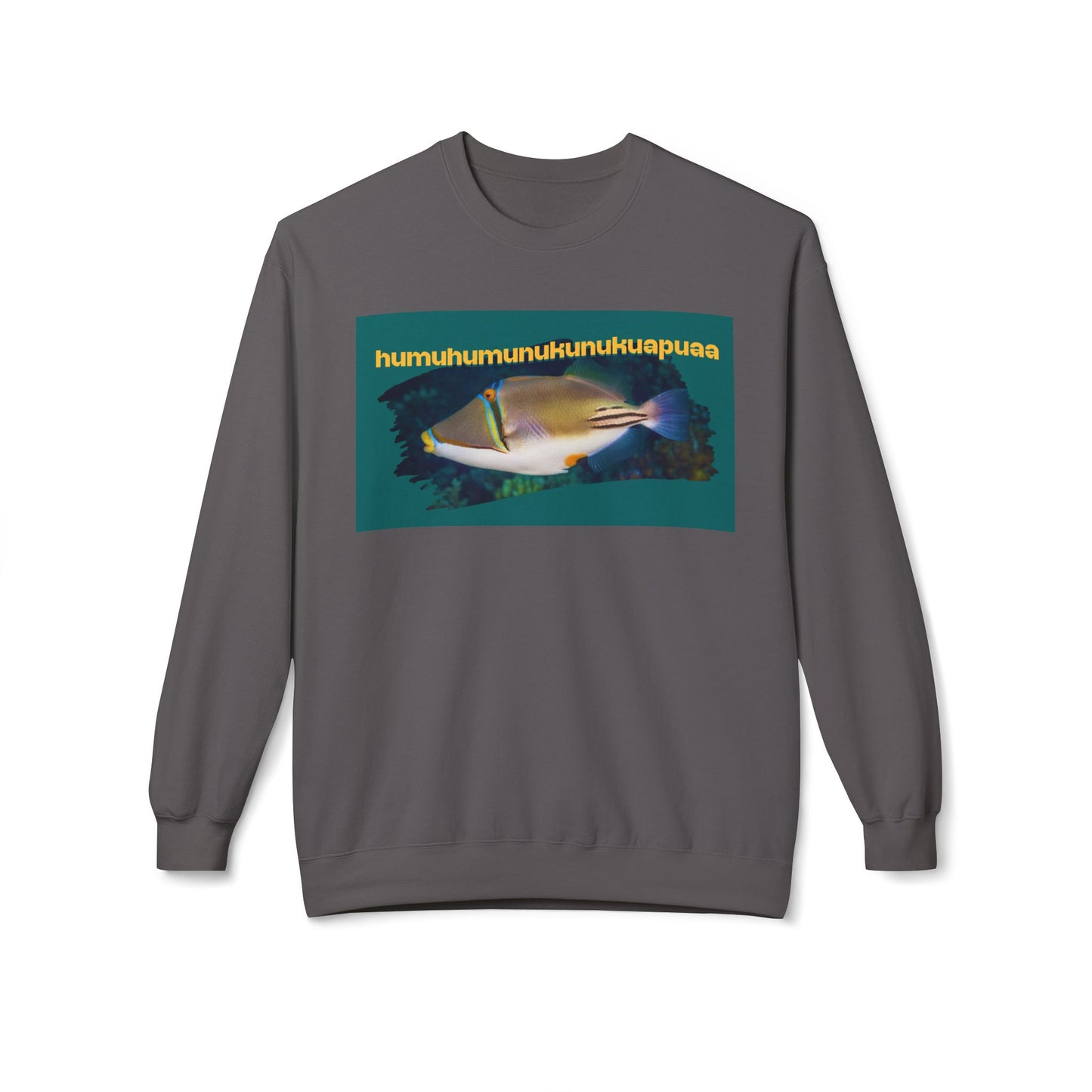 State Fish of Hawaii Humuhumu Tropical Fish Crewneck Sweatshirt - Unisex, Cute Sweatshirts, Ocean Lover Gift, Beach Theme Apparel, Summer Wardrobe Essential