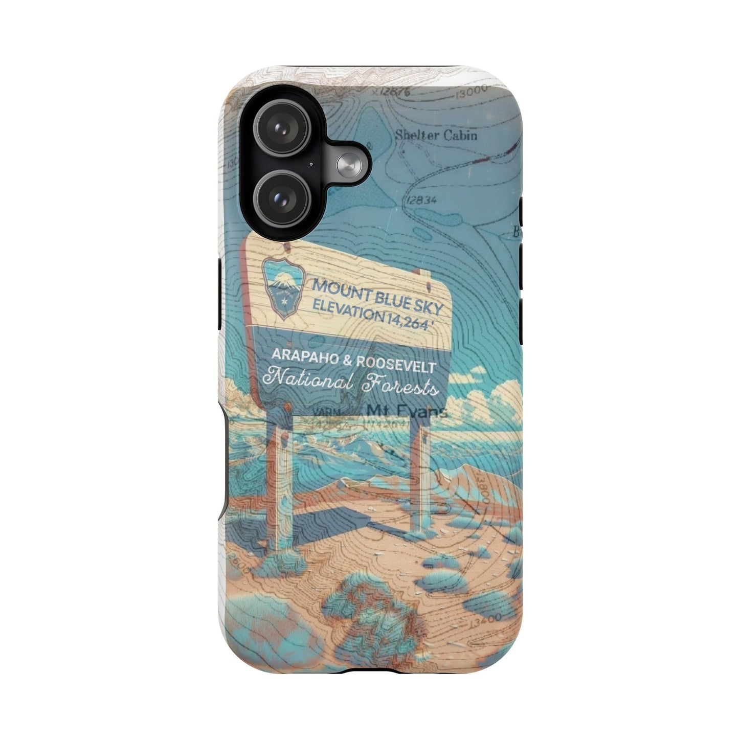 Magnetic Impact-Resistant Cases Mount Blue Sky formerly Mount Evans Colorado Topographic Map