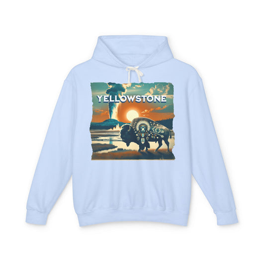 Yellowstone Graphic Hooded Sweatshirt, Lightweight Hoodie, Cool Casual Wear, Gift for Nature Lovers, Travel Apparel
