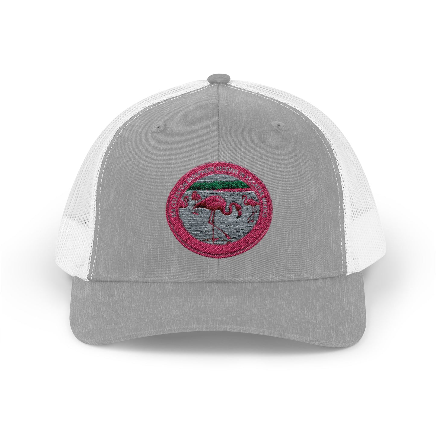 Pink Flamingo Patch Trucker Cap