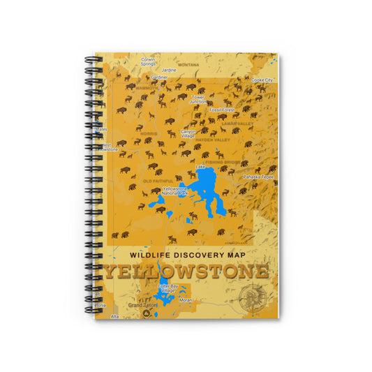 Yellowstone Wildlife Discovery Spiral Notebook, Nature Lover Journal, Travel Planner, Unique Gift for Adventurers, Eco-friendly Notebook