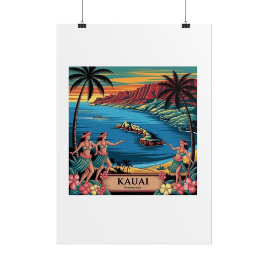 Vibrant Kauai Art Print, Tropical Wall Decor, Hawaiian Poster, Beach House Art, Unique Gift for Travel Lovers, Colorful Hawaiian Decoration