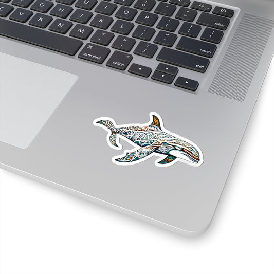 Tribal Orca Sticker - Tribal Decor, Orca Lover Gift, Laptop Stickers, Phone Sticker, Dive Gear Sticker, Waterproof Art, Laptop Decor
