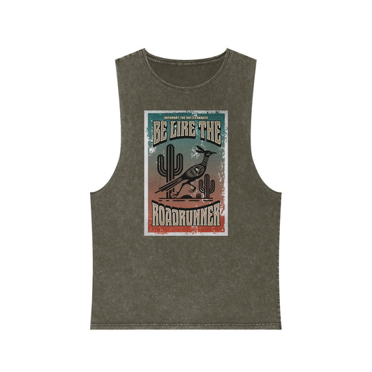 Stonewash Roadrunner Tank Top - Vintage Graphic Tee for Nature Lovers, Summer Wear, Outdoor Adventures, Gift Idea
