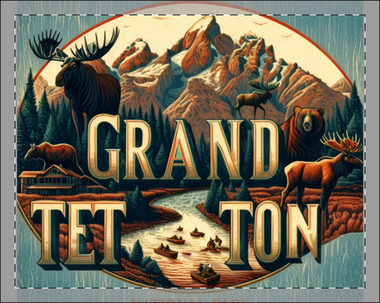 Grand Teton National Park Framed Poster, Vintage Art, Wall Decor, Nature Lover Gift, Outdoor Adventure, Cabin Decor, Travel Memories