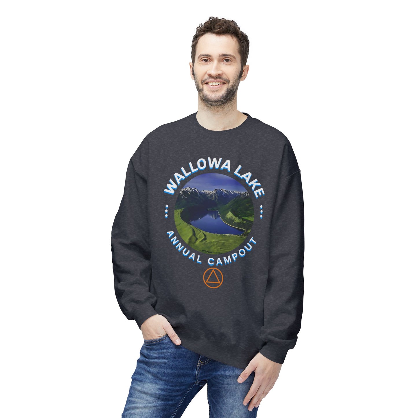 Cutomizable Lake Campout Crewneck Sweatshirt – Annual Camping Graphic