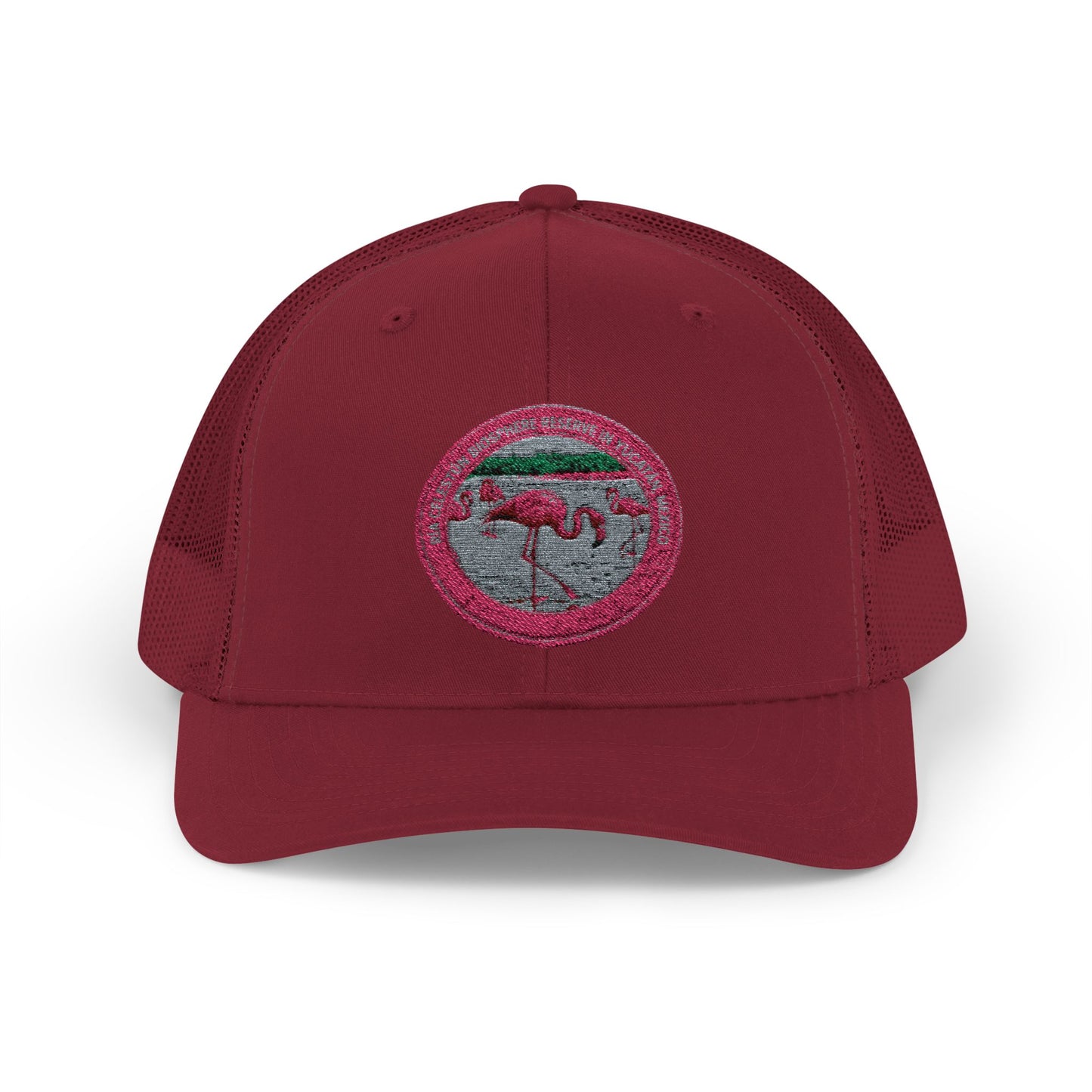 Pink Flamingo Patch Trucker Cap