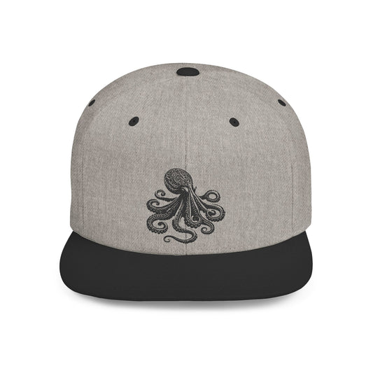 Snapback Cap - Tribal Octopus Tattoo Design for Hip Ballcap Trendy Octopus Lover Gift