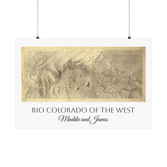 Personalized Matte Poster Art, Colorado River Map, Rio Colorado of the West Decor, Home Office Print, Gift for Him/Her, Unique Art Print