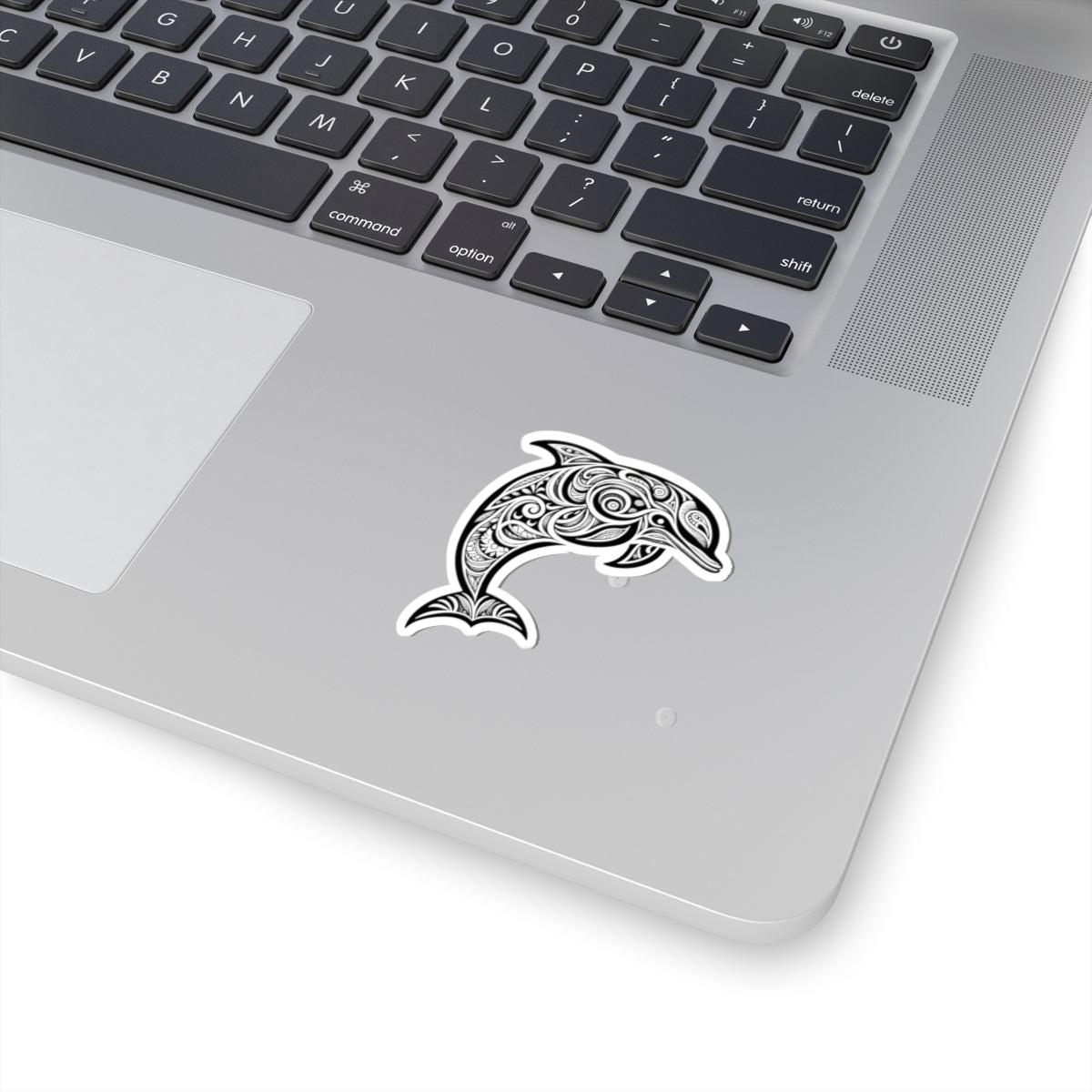 Dolphin Tribal Tattoo Design Kiss-Cut Sticker | Ocean Aesthetic Vinyl Decals | Laptop, Water Bottle, Journal Decor, Gifts for Marine Lovers