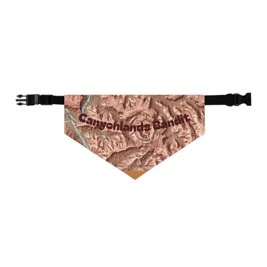 Canyonlands Relief Map Stylish Pet Bandana Collar - Perfect for Fashionable Fidos Customizable