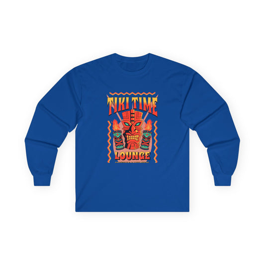 Tiki Time Lounge Cocktail Long Sleeve Tee, Outdoor Adventure Shirt, Camping Apparel, Nature Lover Gift, Festival Clothing, Family Camp Shirt