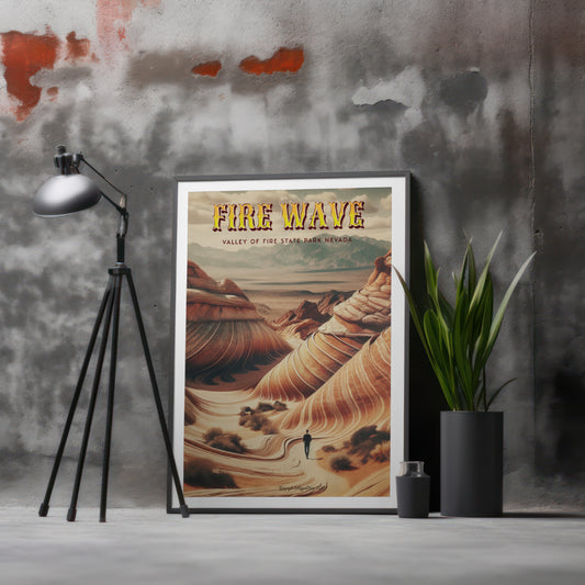 Valley of Fire State Park Nevada Vintage Travel Poster