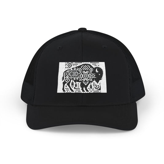 Bohemian Buffalo Snapback Trucker Cap, Outdoor Hat, Casual Cap, Gift for Him/Her, Festival Headwear, Everyday Style
