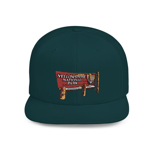 Snapback Cap Yellowstone National Park Sign Embroidery Yellowstone Adventure