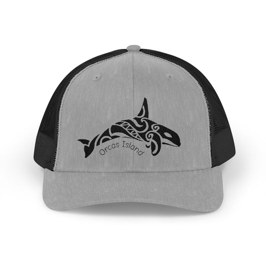 Trendy Tribal Tattoo Orca Snapback Cap | Beach Style Hat, Outdoor Accessory, Gift for Ocean Lovers, Summer Vibes, Adjustable Cap