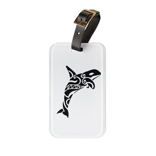 Tribal Orca Tattoo Style Luggage Tag