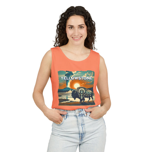 Yellowstone Sunset Unisex Tank Top | Vintage Yellowstone Graphic Tee | Outdoor Lovers Gift | Travel Souvenir | Summer Casual Wear