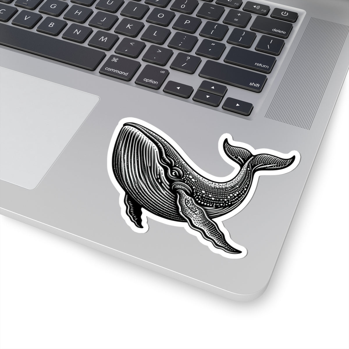 Tribal Tattoo Design Humpback Whale Kiss-Cut Sticker | Ocean Aesthetic Vinyl Decals | Laptop, Water Bottle, Journal Decor, Gifts for Marine Lovers