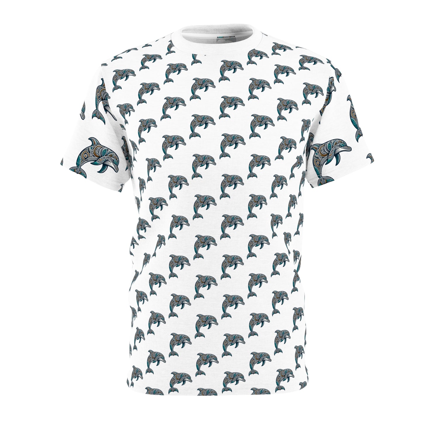 Stylish Unisex Tribal Dolphin Graphic Tee | Modern Monochrome Design