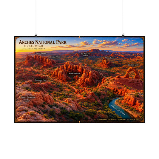 Arches National Park Fine Art Cartography
