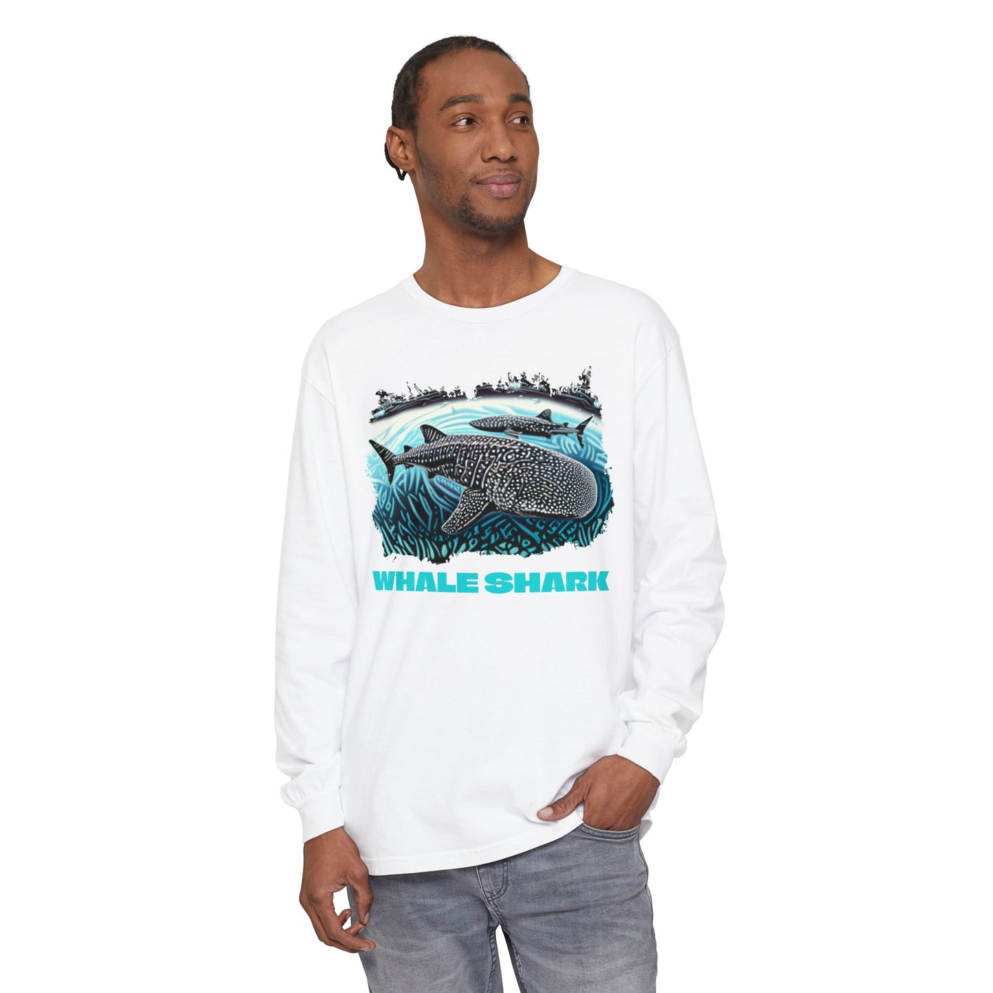Whale Shark Long Sleeve T-Shirt — Ocean Marine Life Graphic