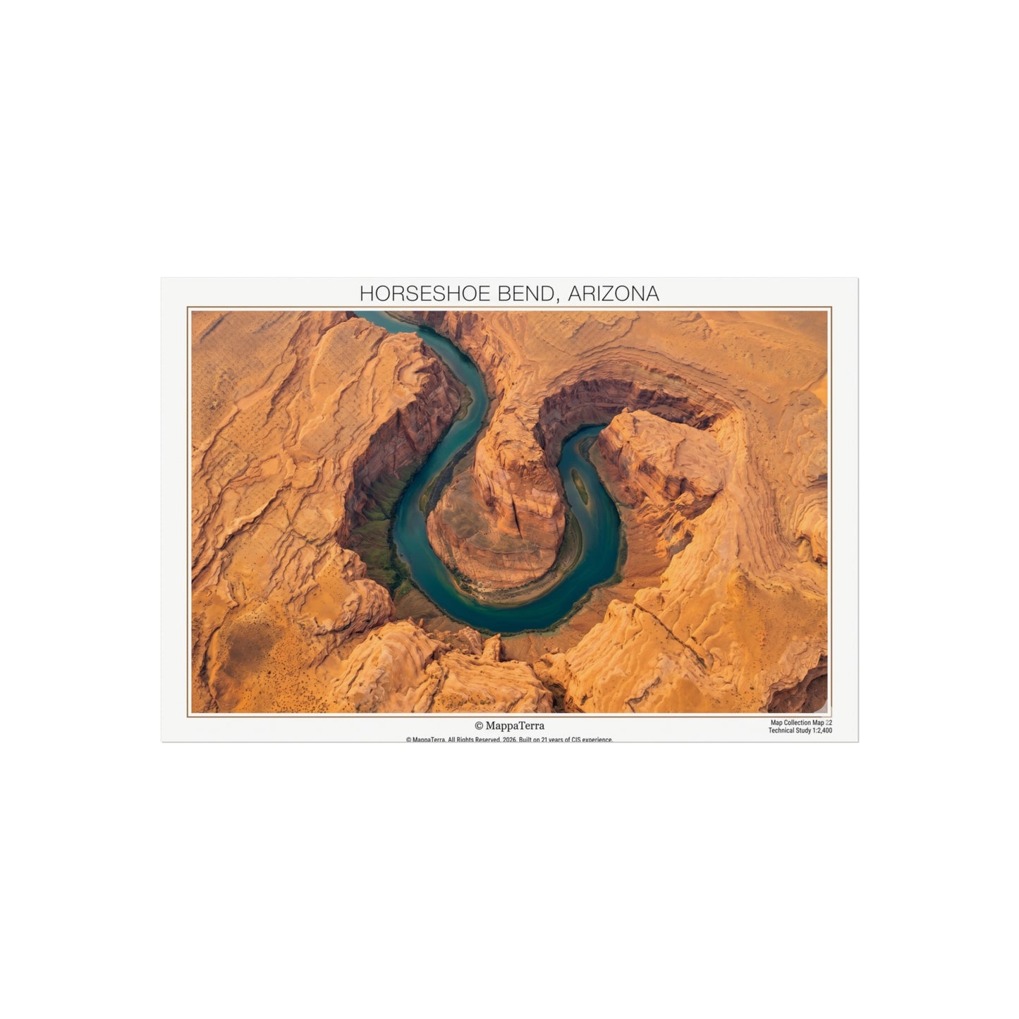Horseshoe Bend Arizona Fine Art Poster — Aerial Canyon Landscape Print