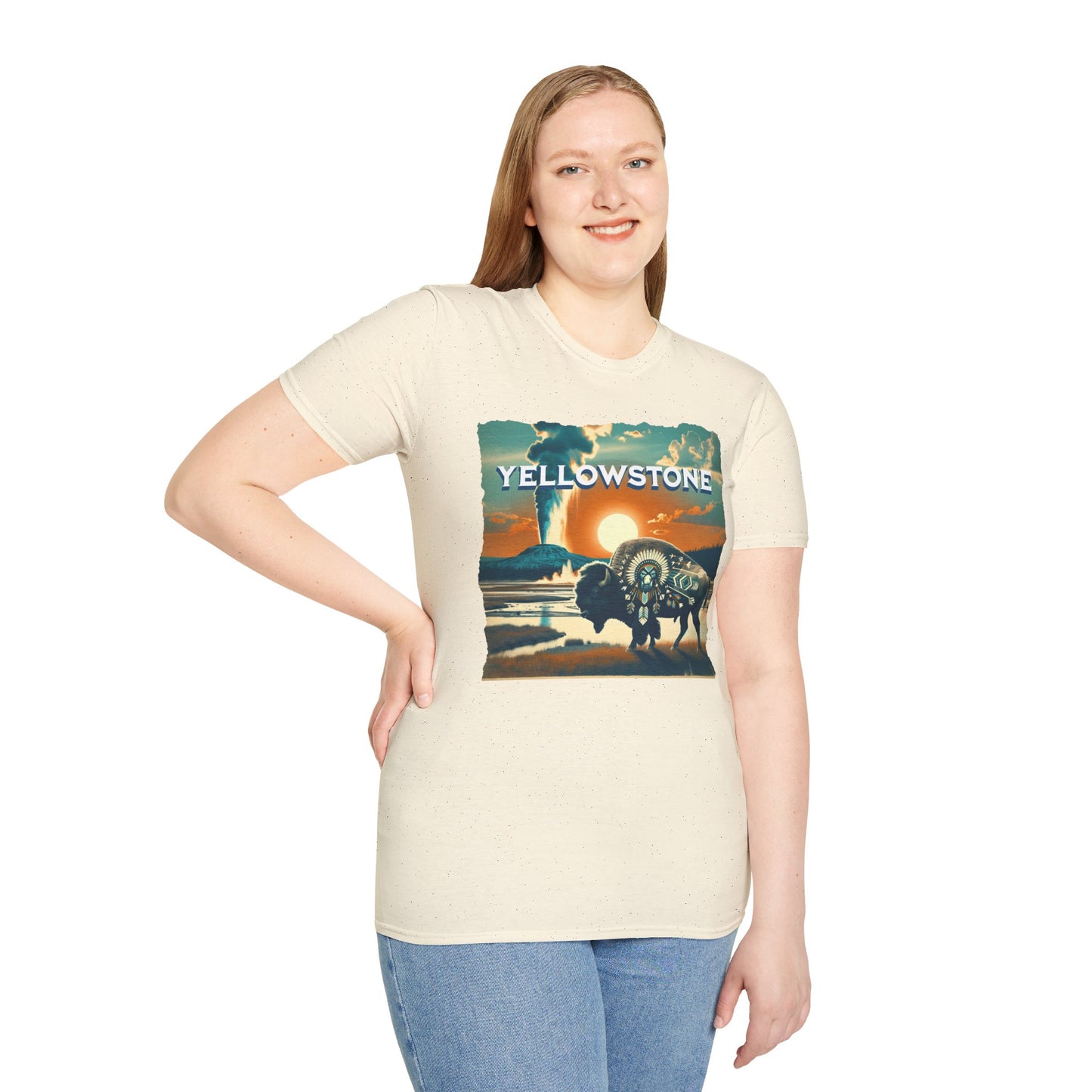 Yellowstone National Park Vintage Graphic T-Shirt | Unisex Softstyle Tee for Nature Lovers | Perfect for Hiking, Travel, and Gifts