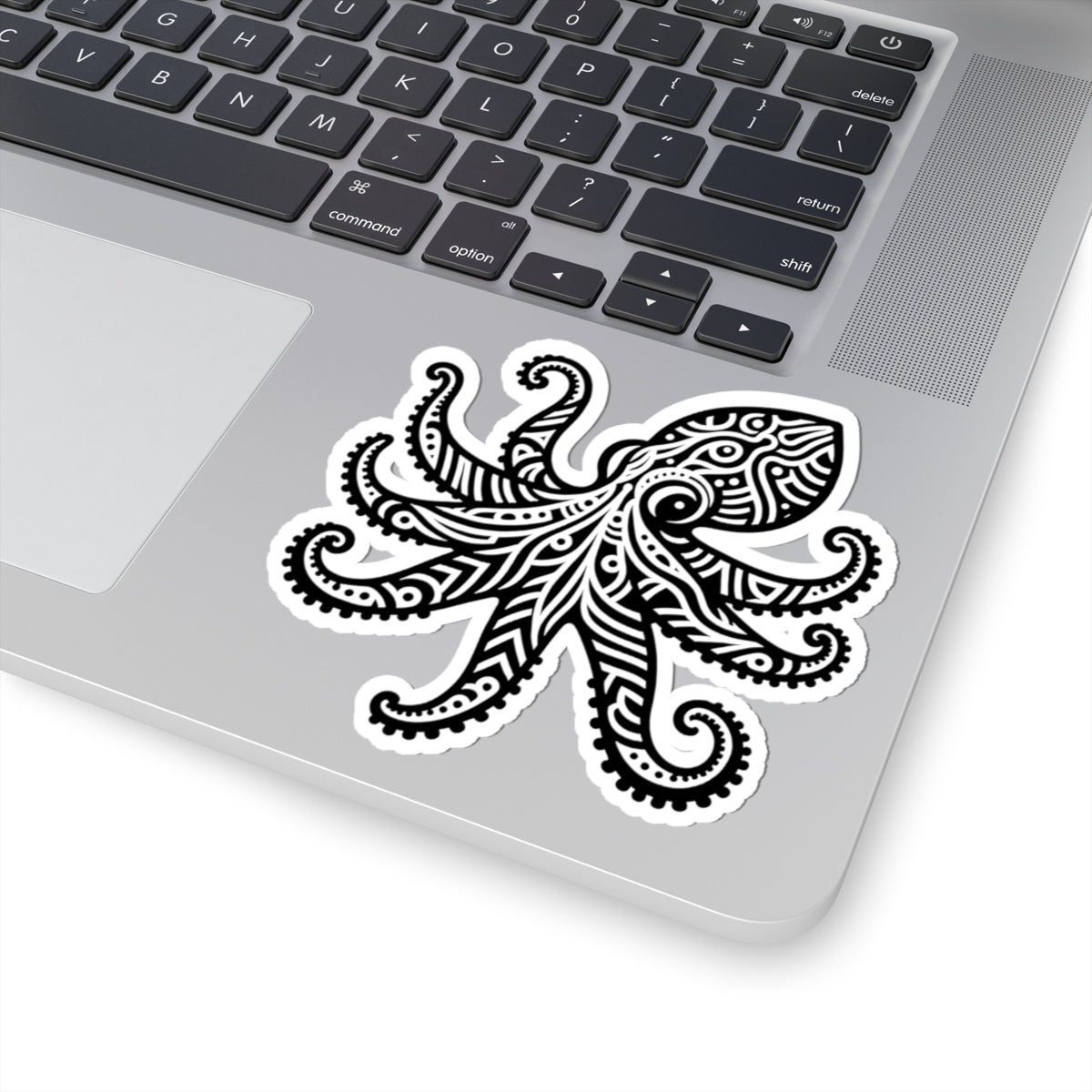 Tribal Tattoo Octopus Kiss-Cut Stickers | Ocean Aesthetic Vinyl Decals | Laptop, Water Bottle, Journal Decor, Gifts for Marine Lovers, Gift for Scuba Diver