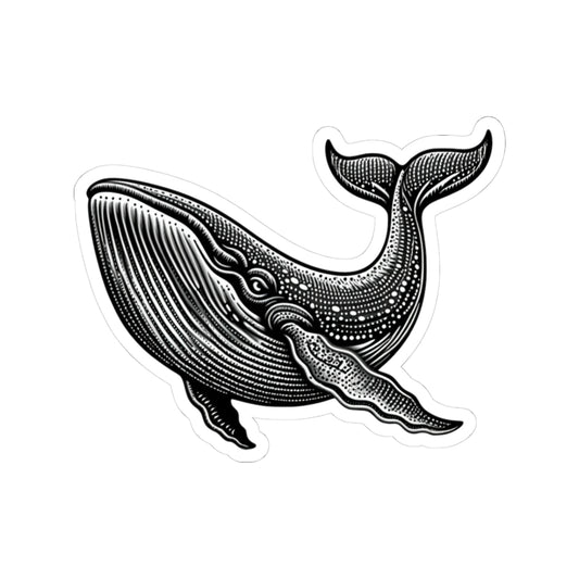 Tribal Tattoo Design Humpback Whale Kiss-Cut Sticker | Ocean Aesthetic Vinyl Decals | Laptop, Water Bottle, Journal Decor, Gifts for Marine Lovers