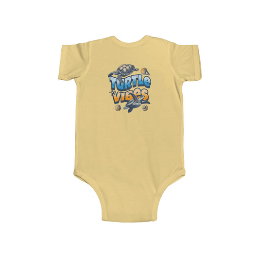 Cute Turtle Vibes Infant Bodysuit, Baby Shower Gift, Ocean Animal Outfit, Summer Fashion, Toddler Clothing, Eco-Friendly Babywear