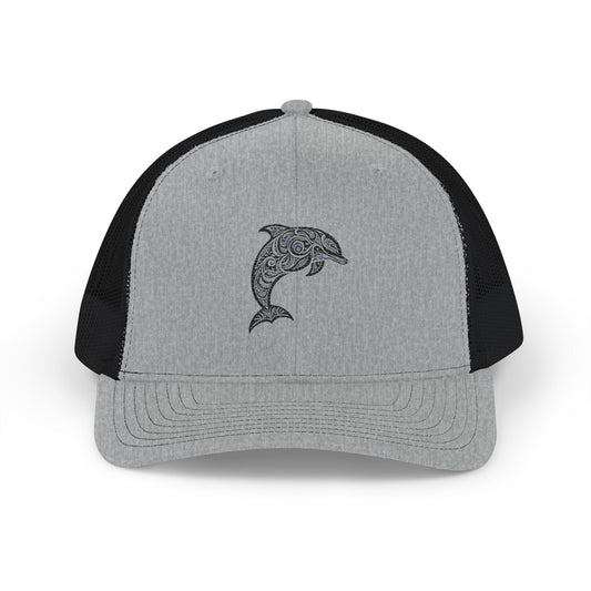 Dolphin Embroidered Snapback Trucker Cap, Stylish Summer Hat, Outdoor Accessory, Beachwear, Gift for Sea Lovers