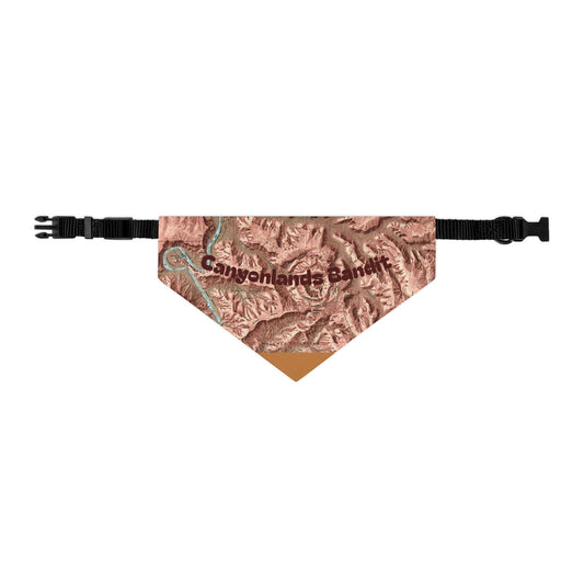 Canyonlands Relief Map Stylish Pet Bandana Collar - Perfect for Fashionable Fidos Customizable