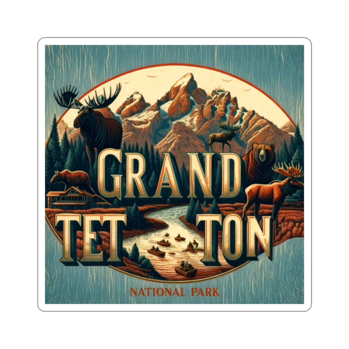 Grand Teton National Park Sticker - National Park Decor, Natoinal Park Lover Gift, Laptop Stickers, Phone Sticker, Dive Gear Sticker, Waterproof Art, Laptop Decor