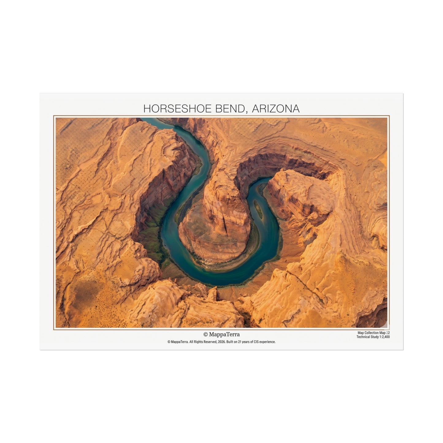 Horseshoe Bend Arizona Fine Art Poster — Aerial Canyon Landscape Print