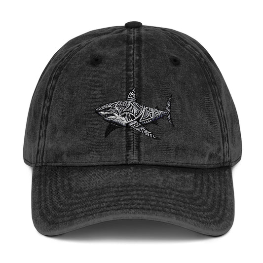 Vintage Shark Embroidered Cap | Trendy Black Baseball Hat for Outdoor Adventures and Mother's and Father's Day Gift